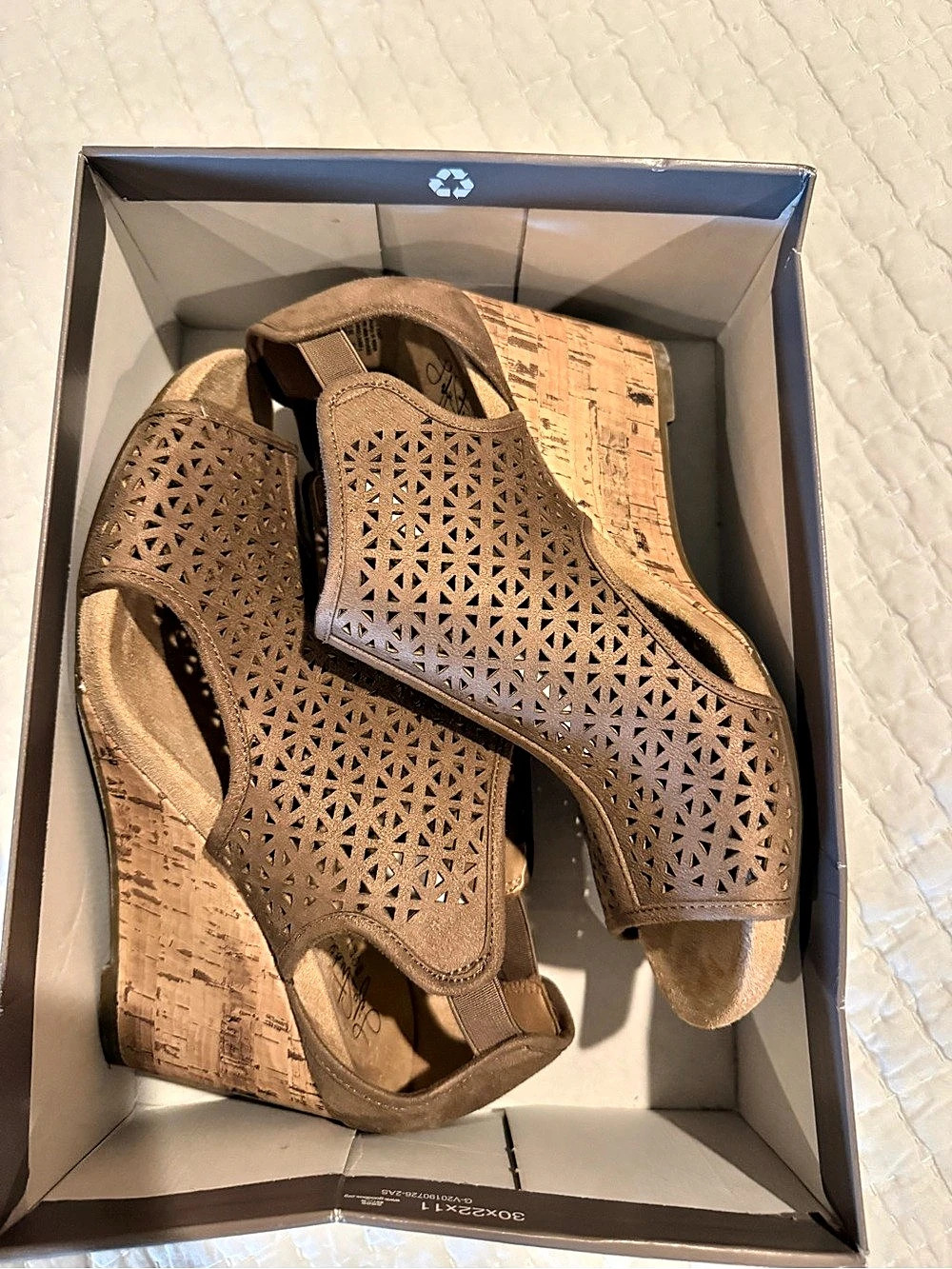 LifeStride Halia Geometric Wedge Sandals in Brown US 9.5 W